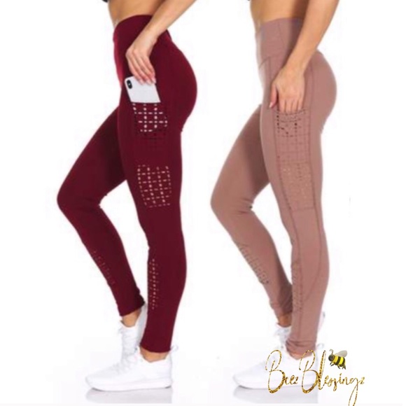 🐝• (2) Pack High Waist Active Leggings - Picture 2 of 3